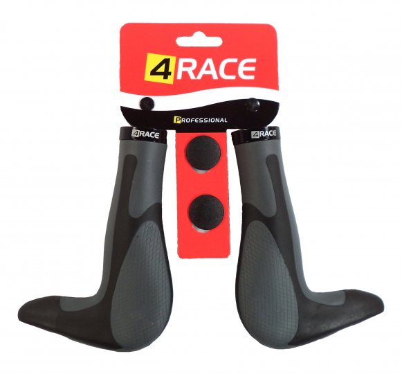 Gripy 4Race černé integrované se zámkem a rohy
