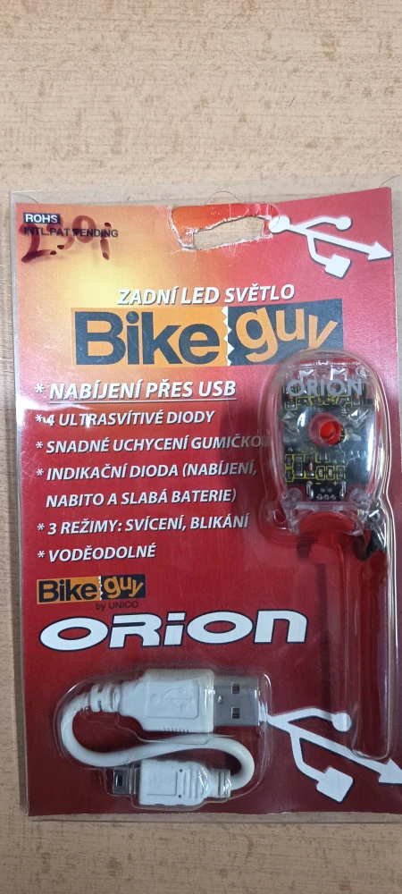 Mini zadní světlo Bike guy Orion dobíjecí USB